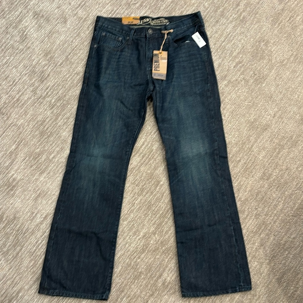 Men’s Old Navy jeans.  Dark blue denim.  Size 32w  34L.